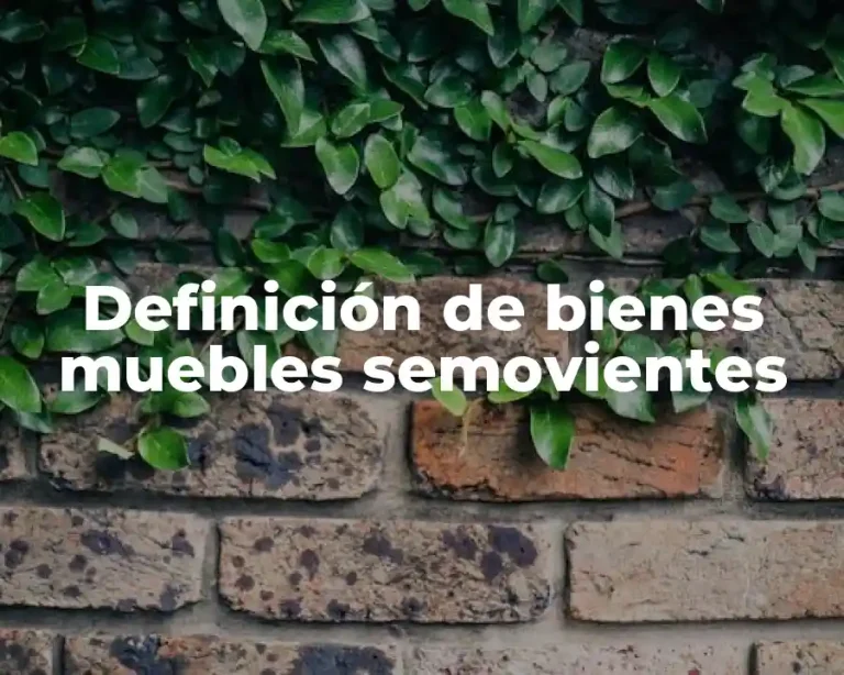 Definición de bienes muebles semovientes