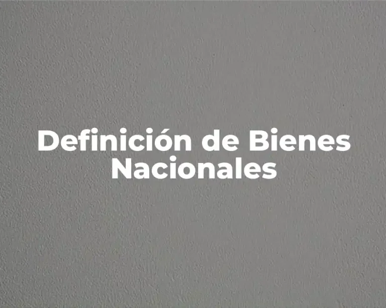 Definición de Bienes Nacionales