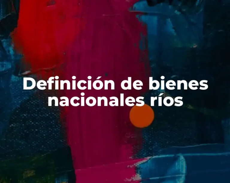 Definición de bienes nacionales ríos