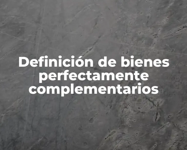 Definición de bienes perfectamente complementarios
