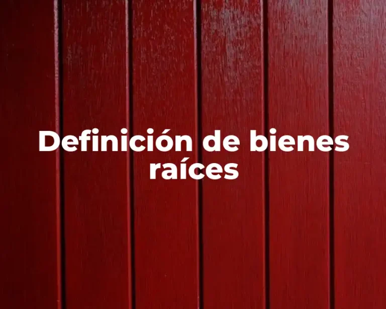 Definición de bienes raíces