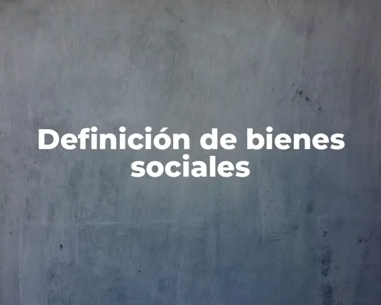 Definición de bienes sociales