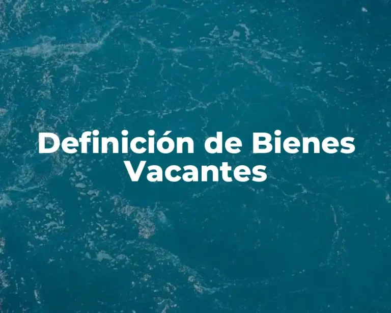 Definición de Bienes Vacantes