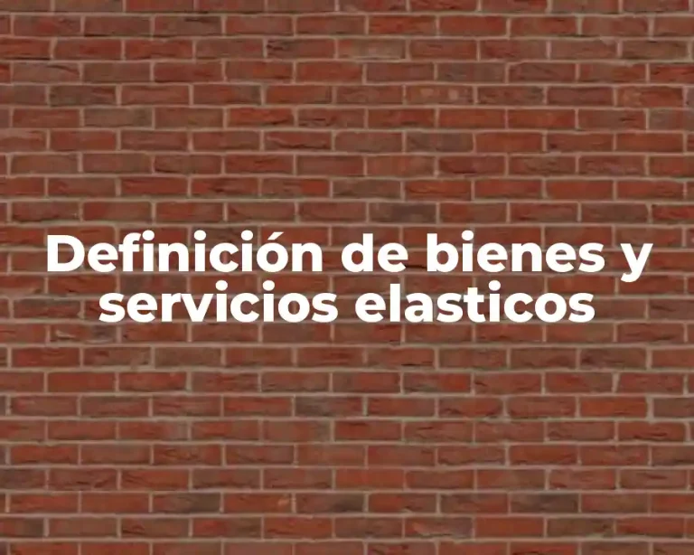 Definición de bienes y servicios elasticos