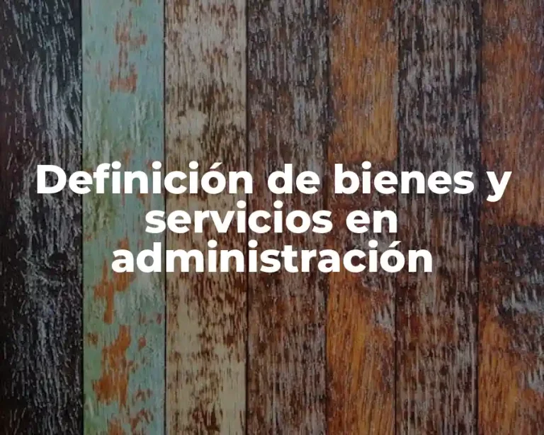 Definición de bienes y servicios en administración