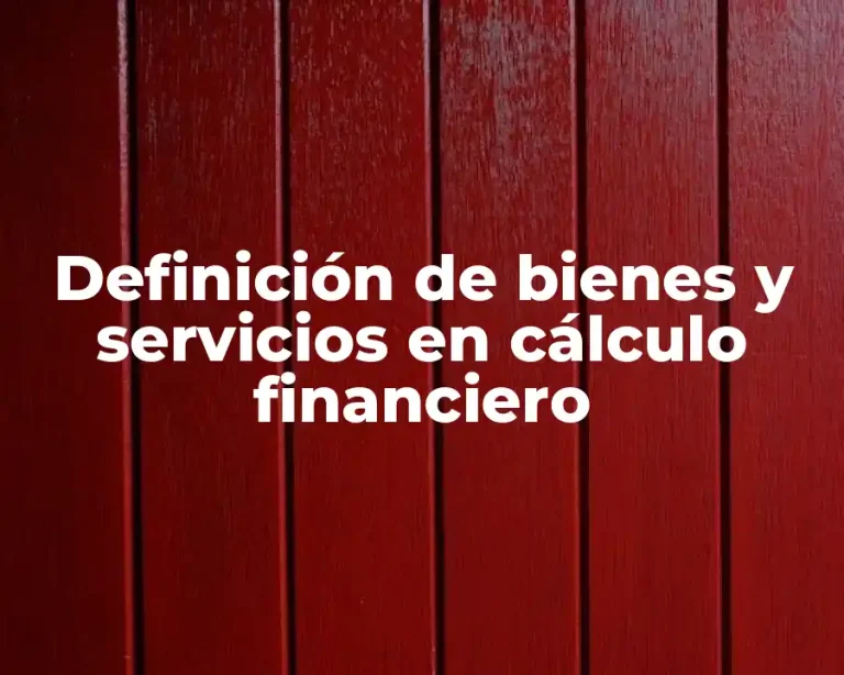 Definición de bienes y servicios en cálculo financiero