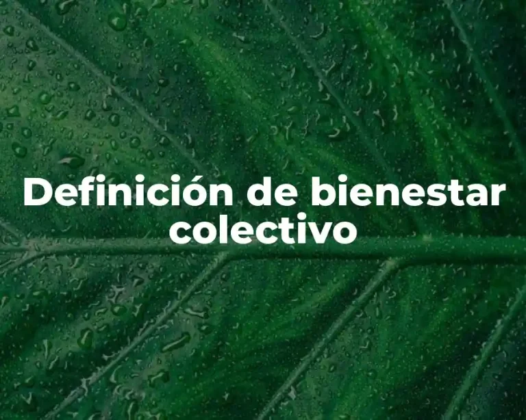 Definición de bienestar colectivo