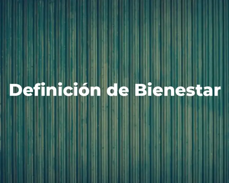 Definición de Bienestar