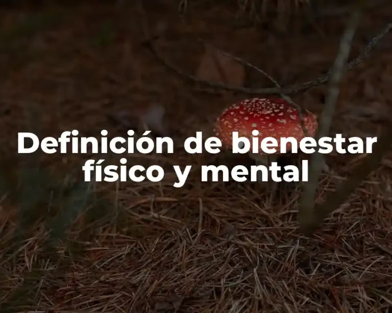 Definición de bienestar físico y mental