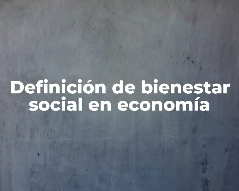 Definición de bienestar social en economía