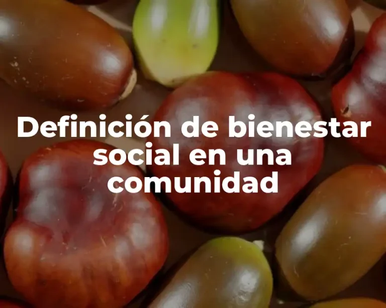 Definición de bienestar social en una comunidad