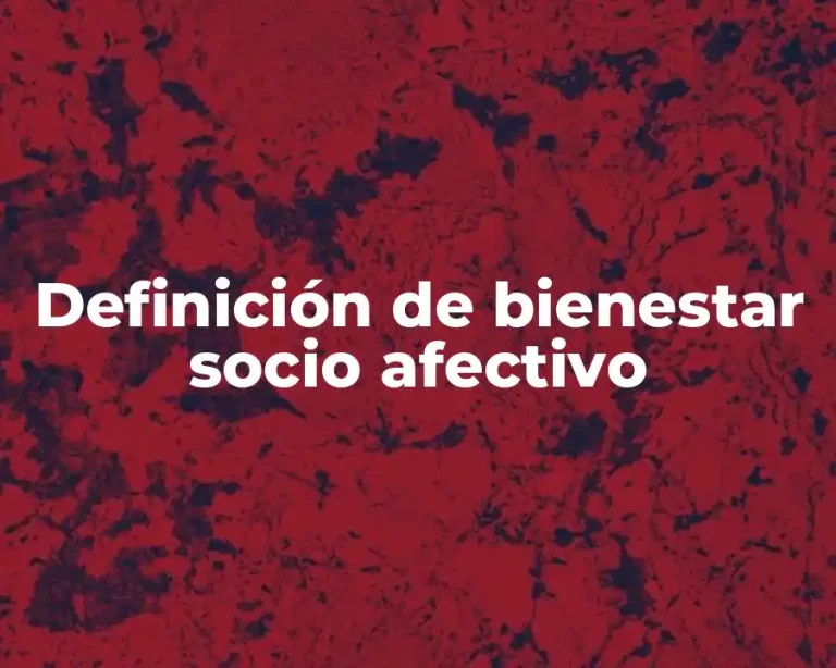Definición de bienestar socio afectivo