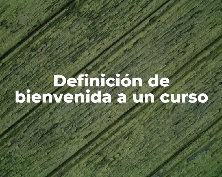 Definición de bienvenida a un curso