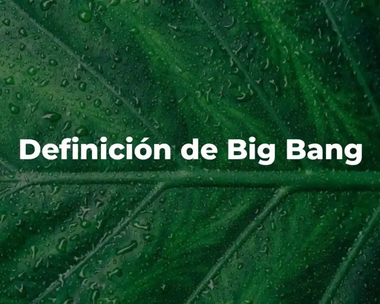 Definición de Big Bang