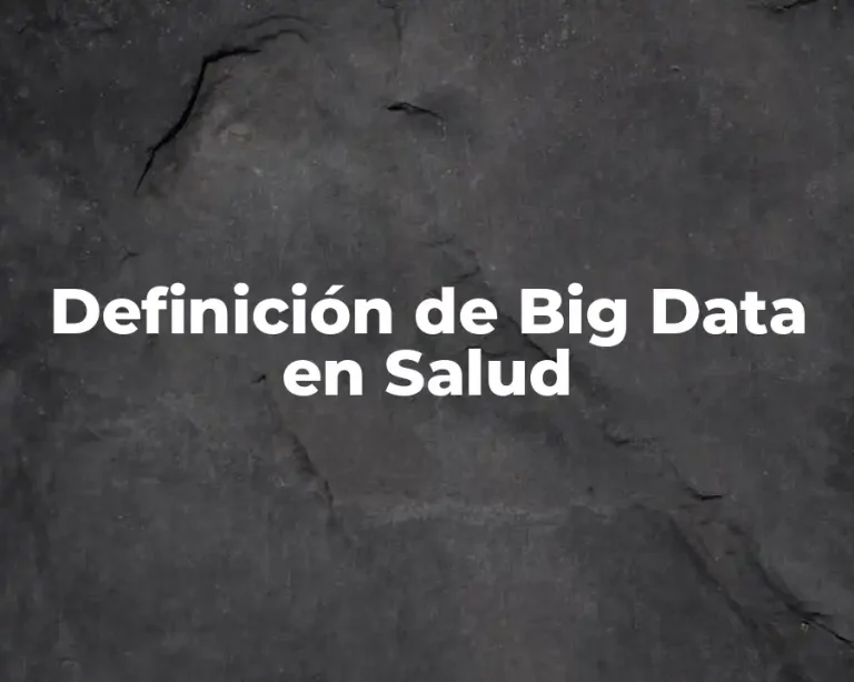 Definición de Big Data en Salud
