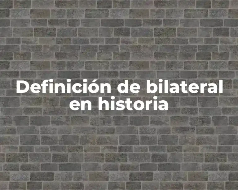Definición de bilateral en historia