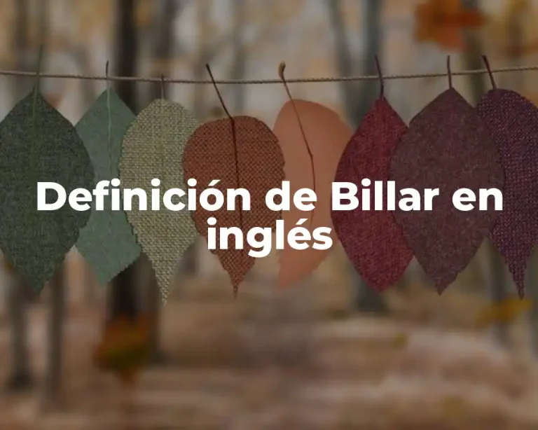 Definición de Billar en inglés