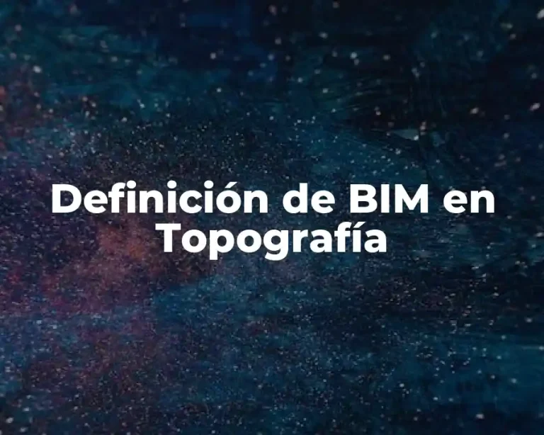 Definición de BIM en Topografía