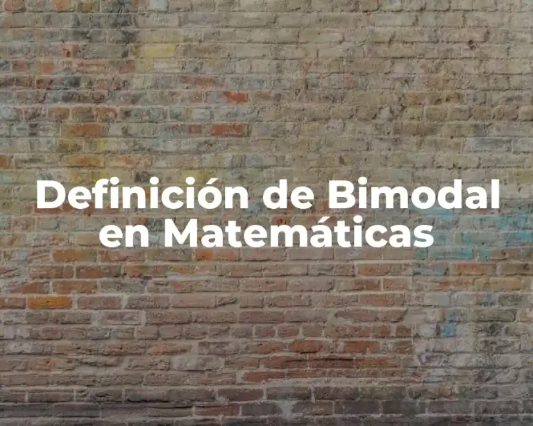 Definición de Bimodal en Matemáticas