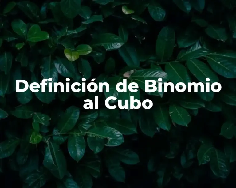 Definición de Binomio al Cubo
