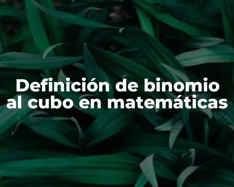 Definición de binomio al cubo en matemáticas