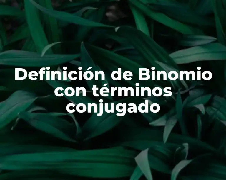 Definición de Binomio con términos conjugado