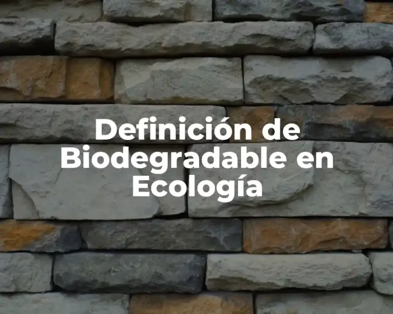 Definición de Biodegradable en Ecología