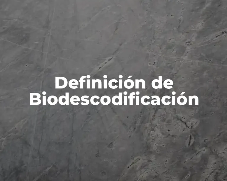 Definición de Biodescodificación