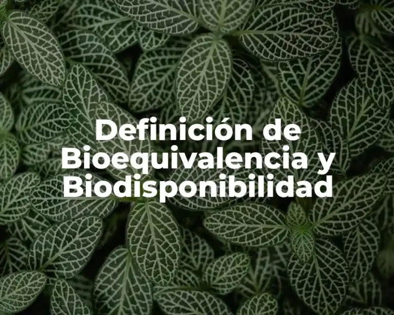 Definición de Bioequivalencia y Biodisponibilidad