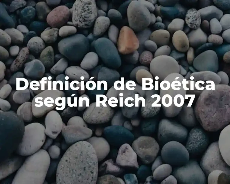 Definición de Bioética según Reich 2007