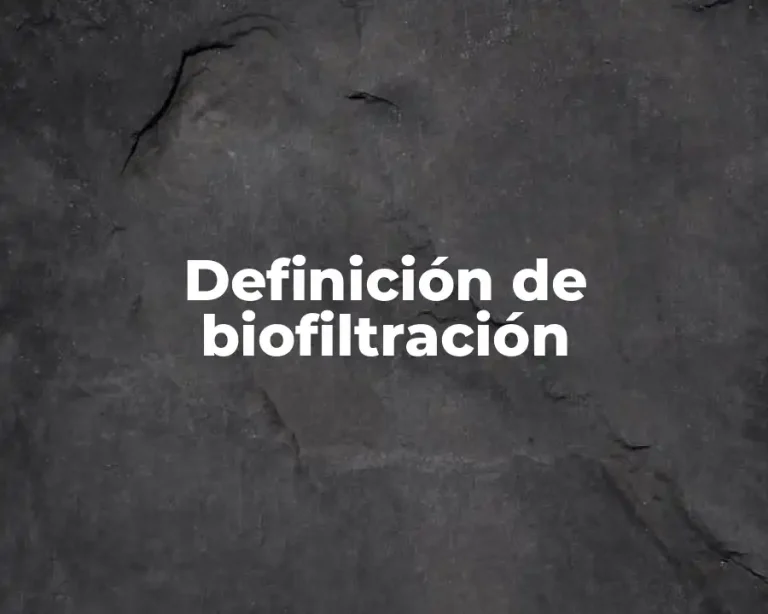 Definición de biofiltración