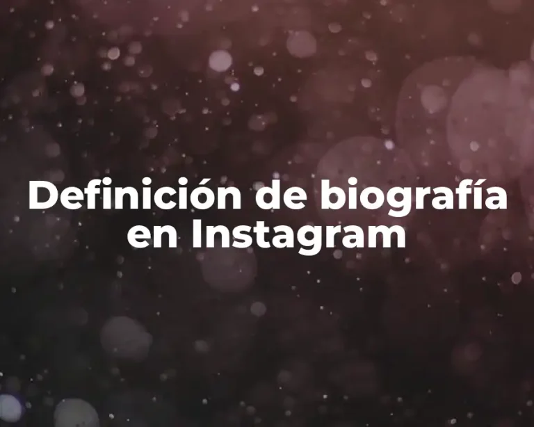 Definición de biografía en Instagram