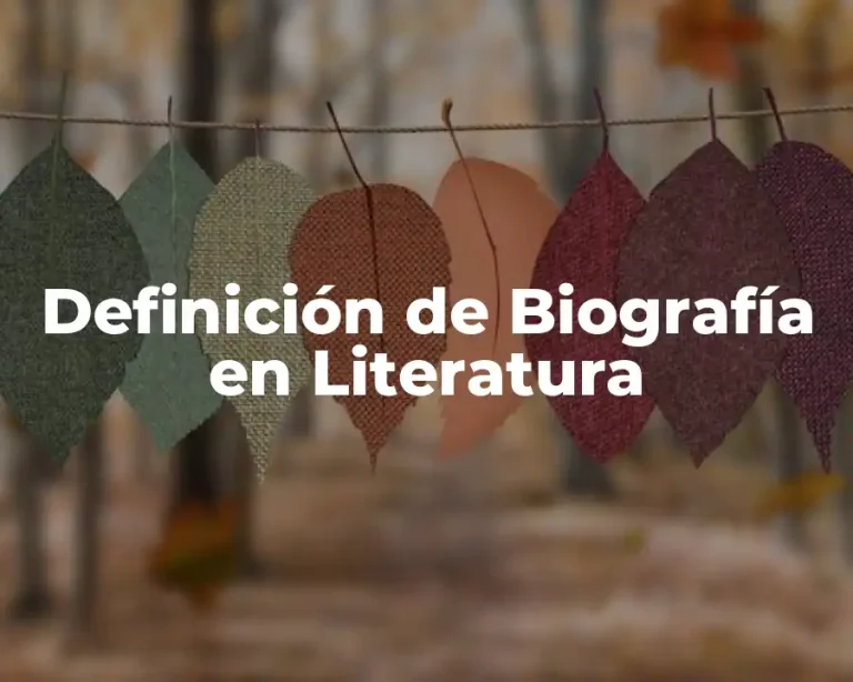 Definición de Biografía en Literatura