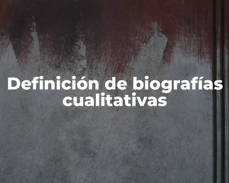Definición de biografías cualitativas