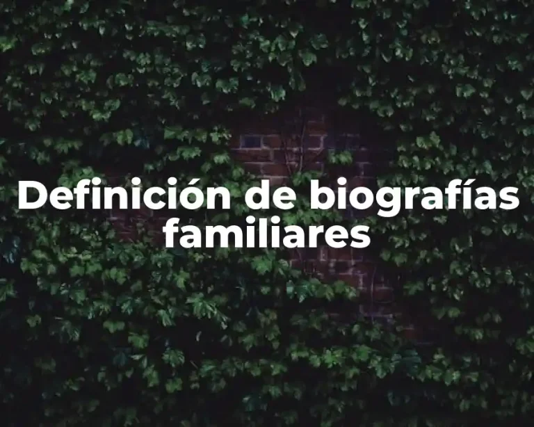 Definición de biografías familiares