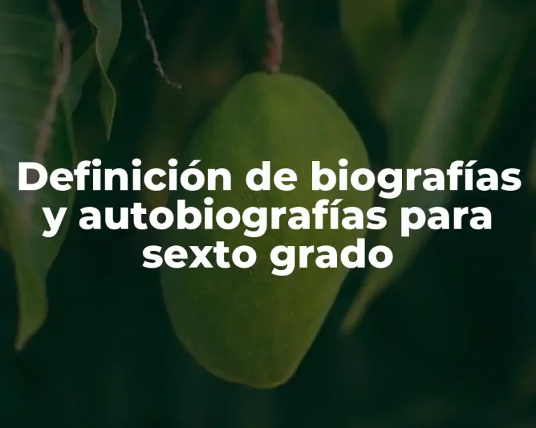 Definición de biografías y autobiografías para sexto grado