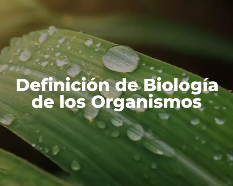 Definición de Biología de los Organismos