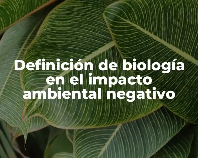 Definición de biología en el impacto ambiental negativo