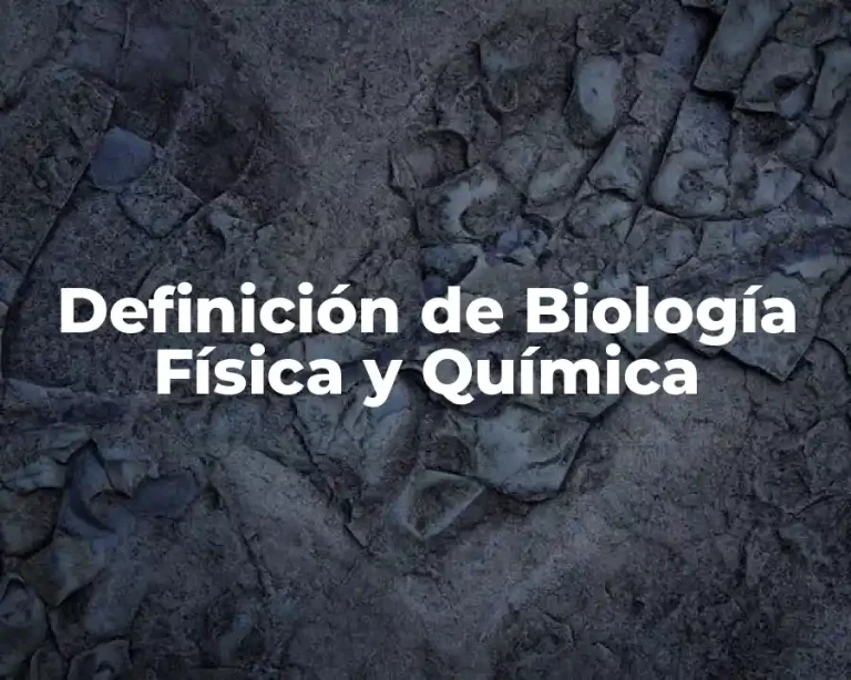 Definición de Biología Física y Química