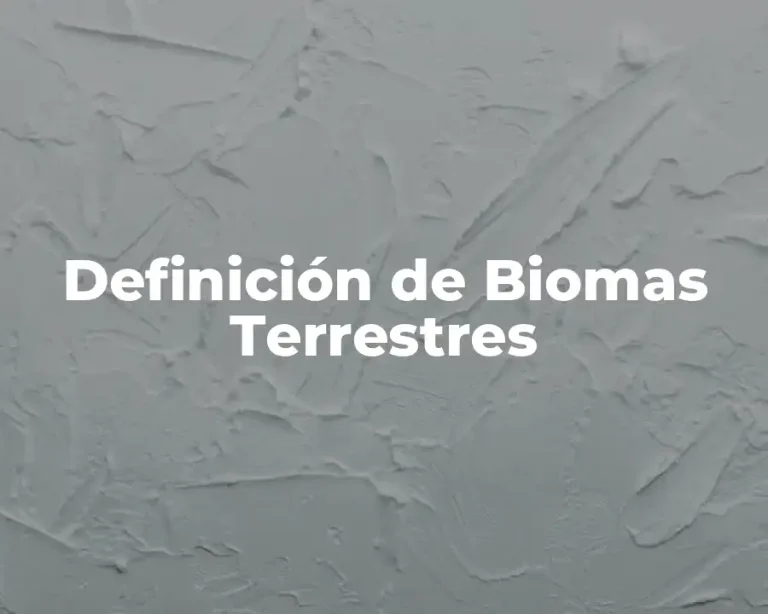 Definición de Biomas Terrestres