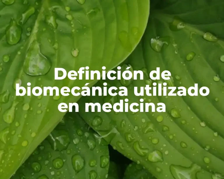 Definición de biomecánica utilizado en medicina