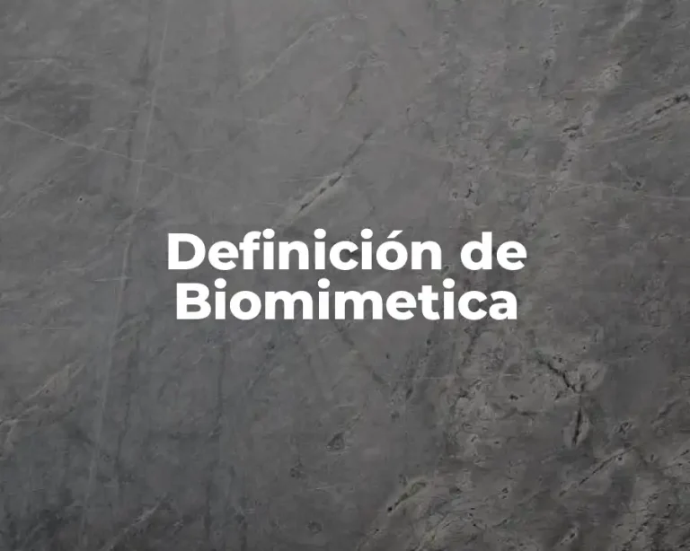 Definición de Biomimetica