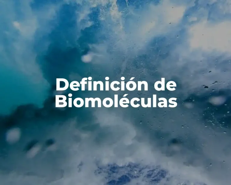 Definición de Biomoléculas