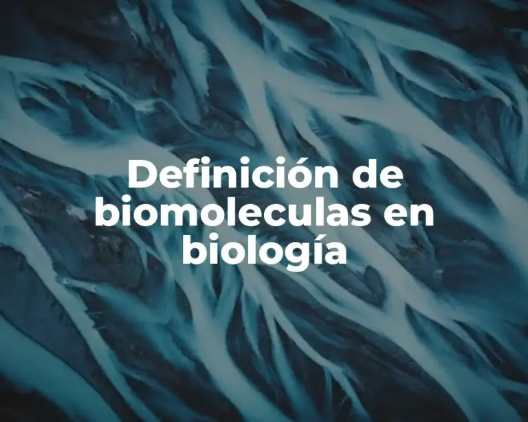 Definición de biomoleculas en biología