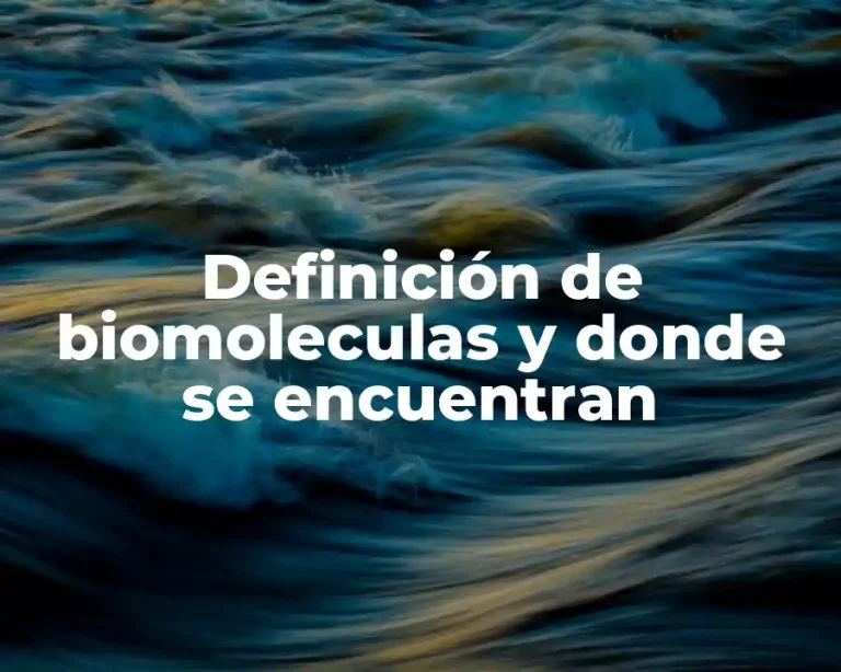 Definición de biomoleculas y donde se encuentran