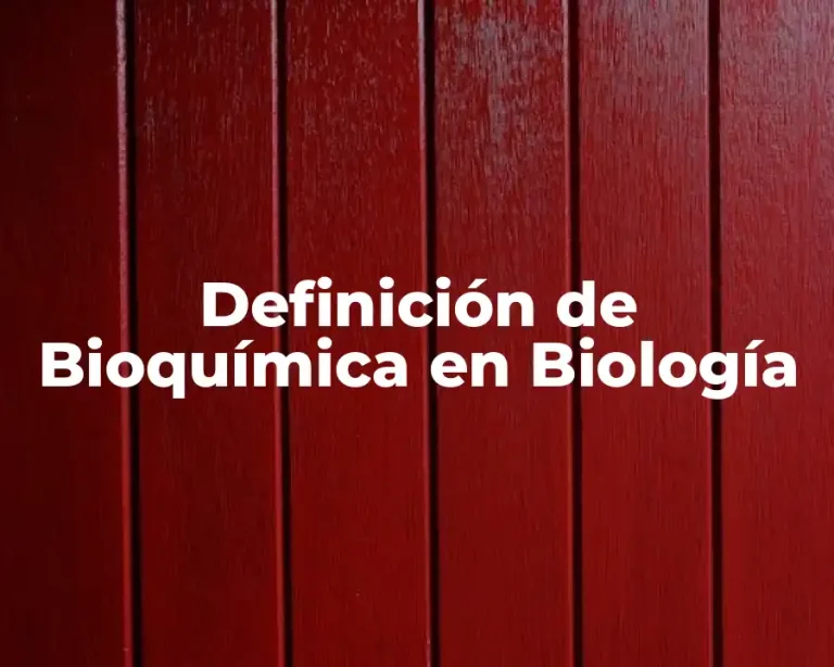 Definición de Bioquímica en Biología