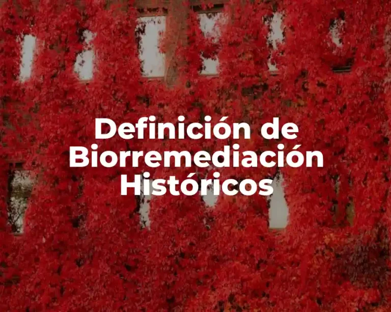 Definición de Biorremediación Históricos