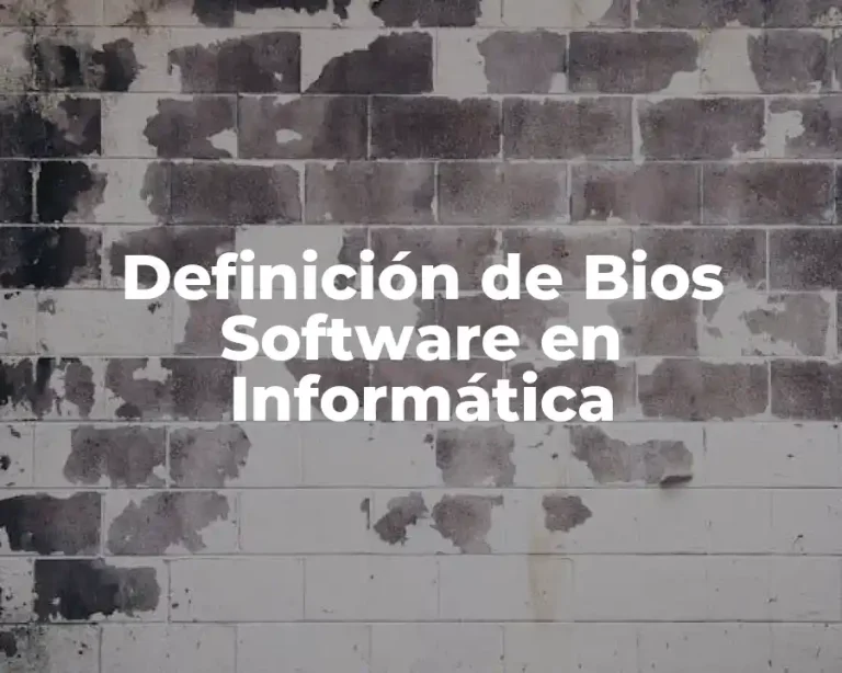 Definición de Bios Software en Informática