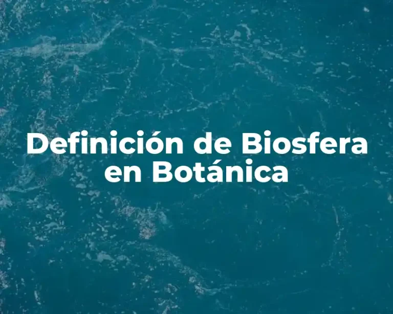 Definición de Biosfera en Botánica