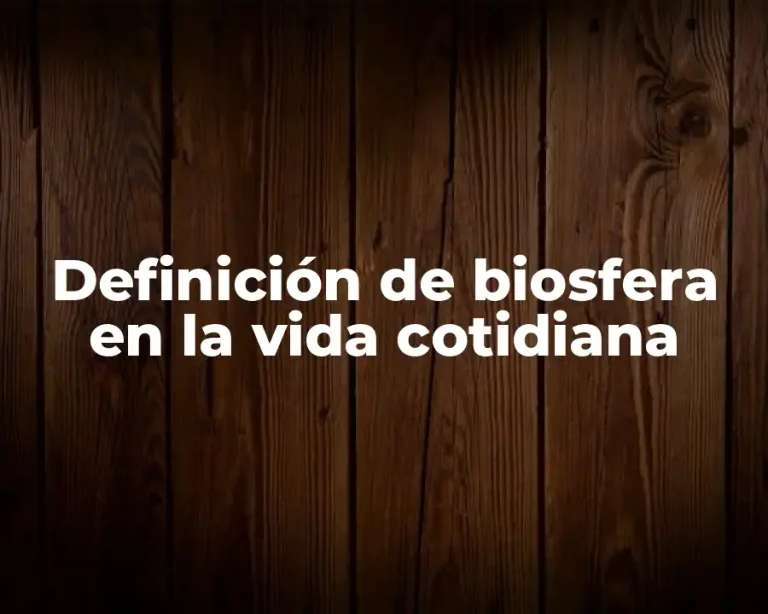 Definición de biosfera en la vida cotidiana